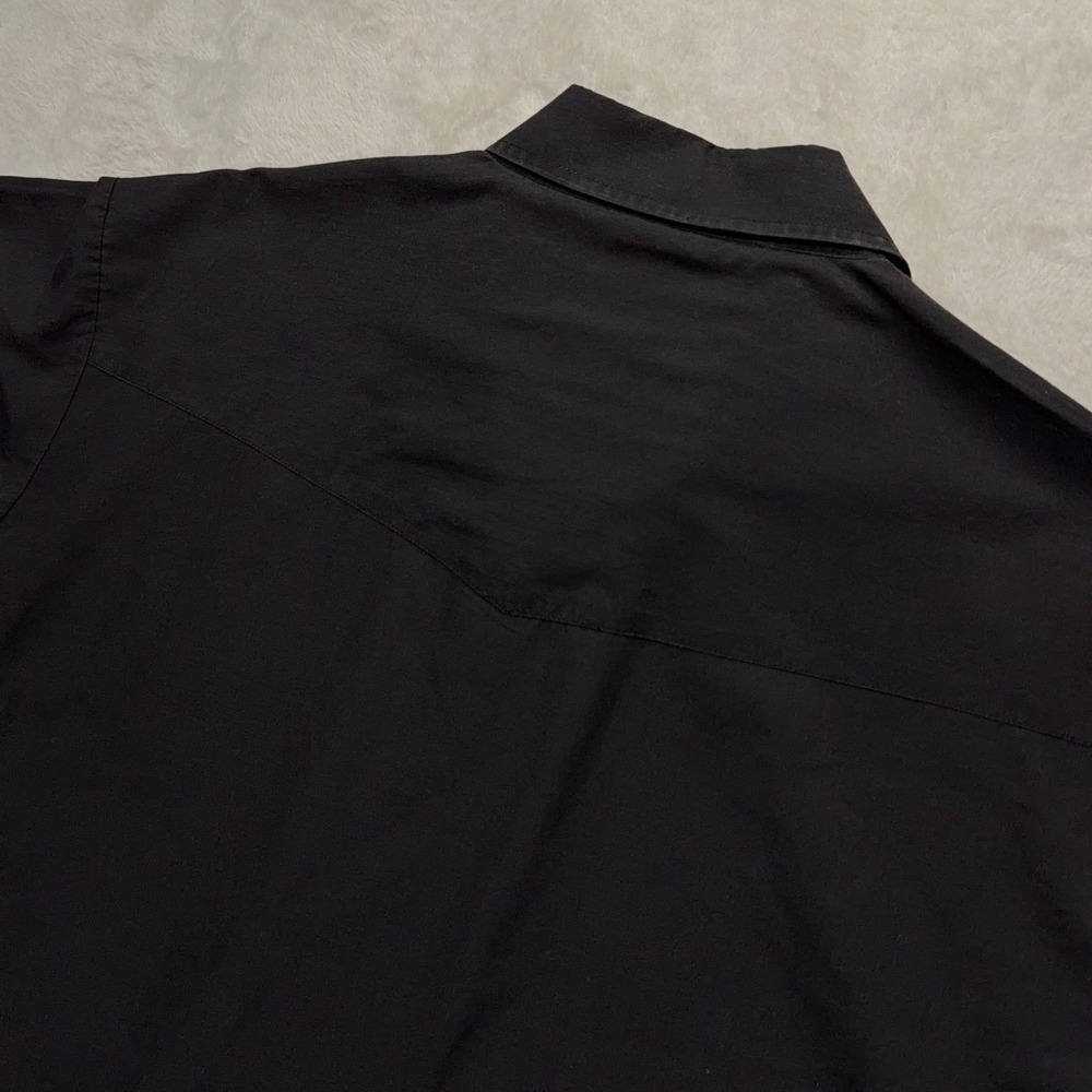Vintage Ely Cattleman Black Pearl Snap Western Short Sleeve Button Up 2XL 18 - Picture 9 of 12